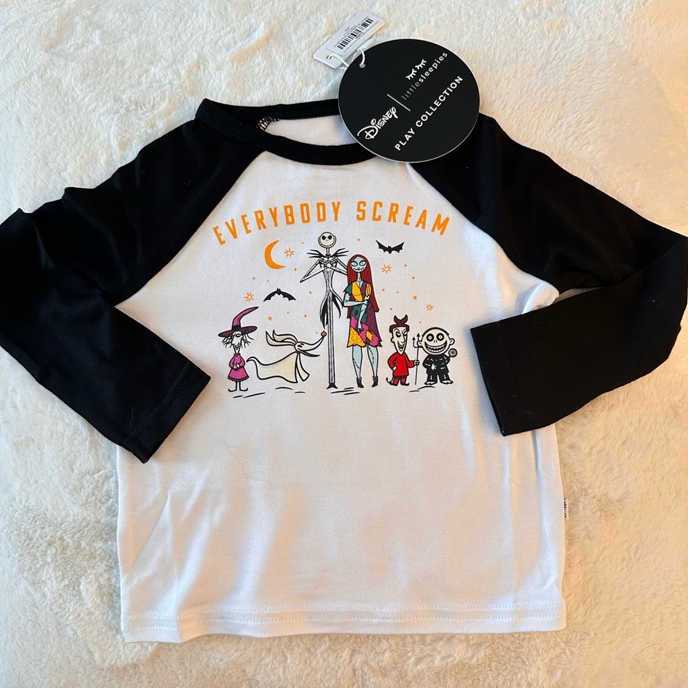 Little Sleepies Nightmare Before Christmas Raglan Tee 6-12 months NWT